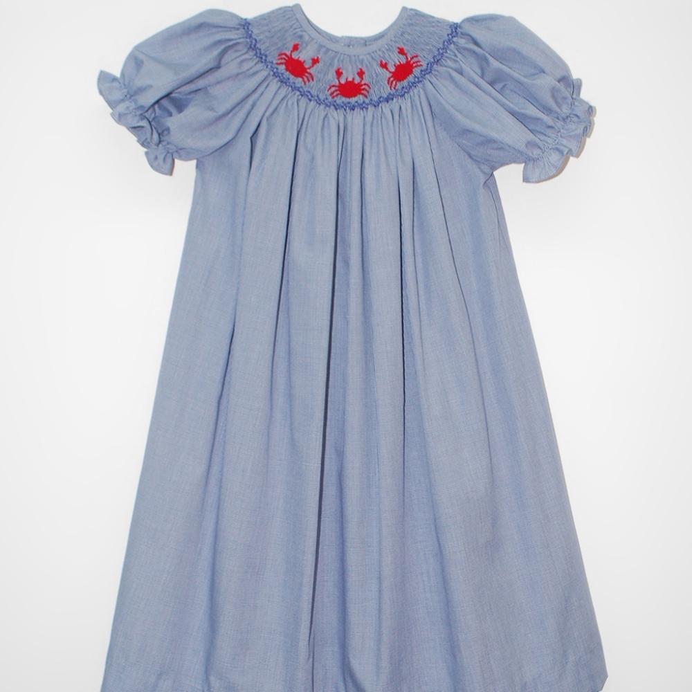 Vive La Fete- Navy Blue Crabs Bishop Dress